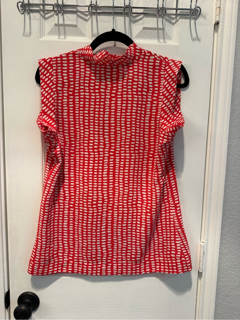 🧡 CAbi Orange & White Printed Cowl Neck Top | Size Small | EUC - Picture 5 of 6